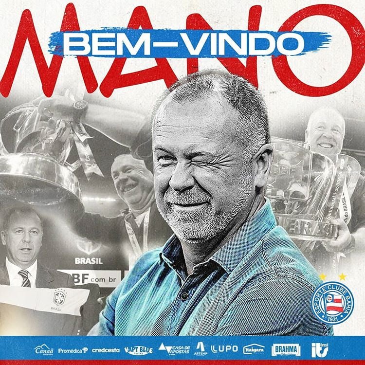 Agora é oficial!! Bahia anuncia chegada de Mano Menezes