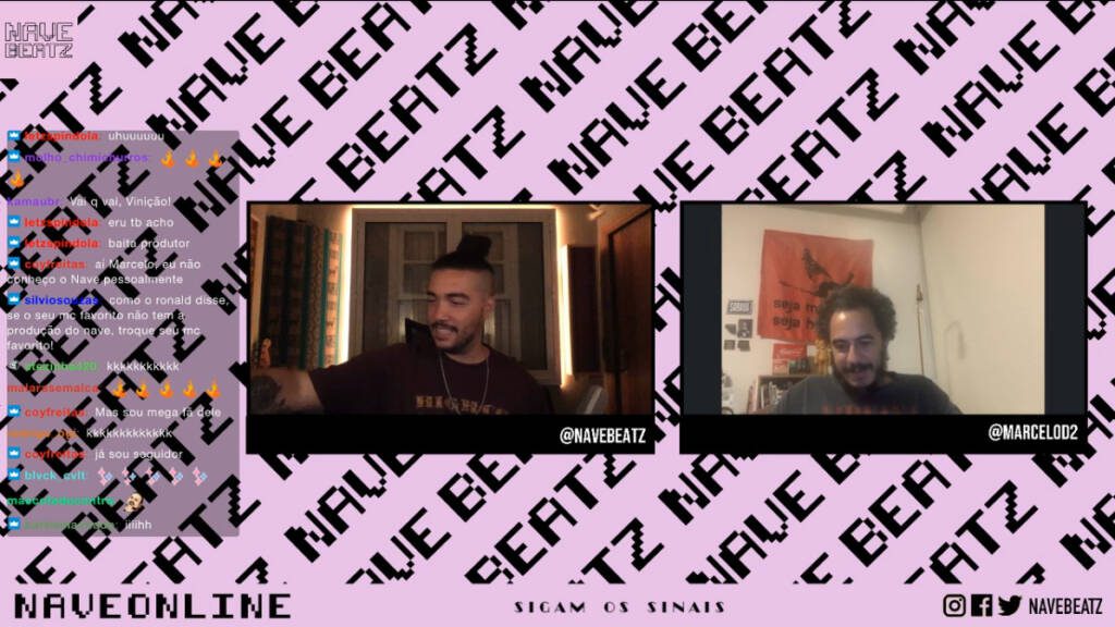 Navebeatz conversa com Marcelo D2  em seu canal do Twitch.