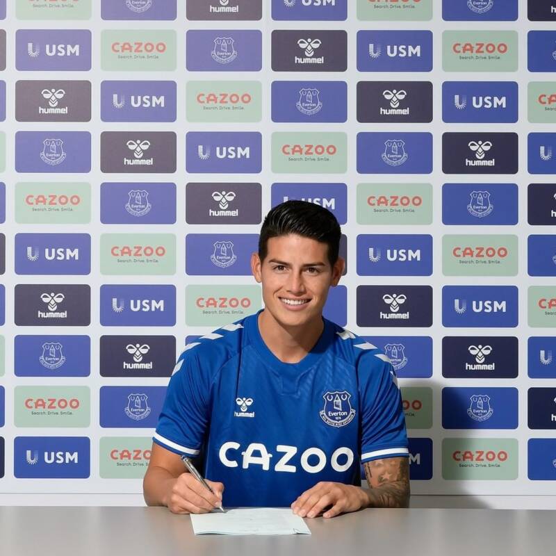 Anúncio de James Rodriguez no Everton tem grande divulgação e alcança mais de 400 milhões de pessoas.