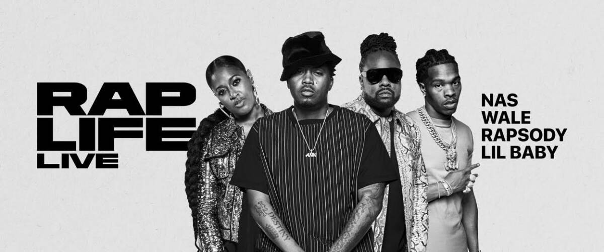 Assista o show Apple Music Rap Life Live com Nas, Lil Baby, Rapsody, Wale e outros.