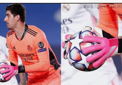 Courtois cobriu o tradicional Swoosh com fita adesiva durante jogo da Champions League ; Entenda o motivo.