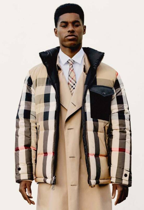Marcus Rashford estreia a sua coleção de moda com a Burberry.