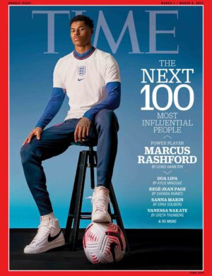 Marcus Rashford está na capa da Time Magazine