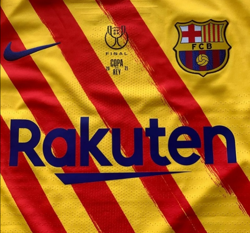 Barcelona deve utilizar o kit Senyera na final da Copa da Espanha de 2021; uniforme foi lançado em 2019.