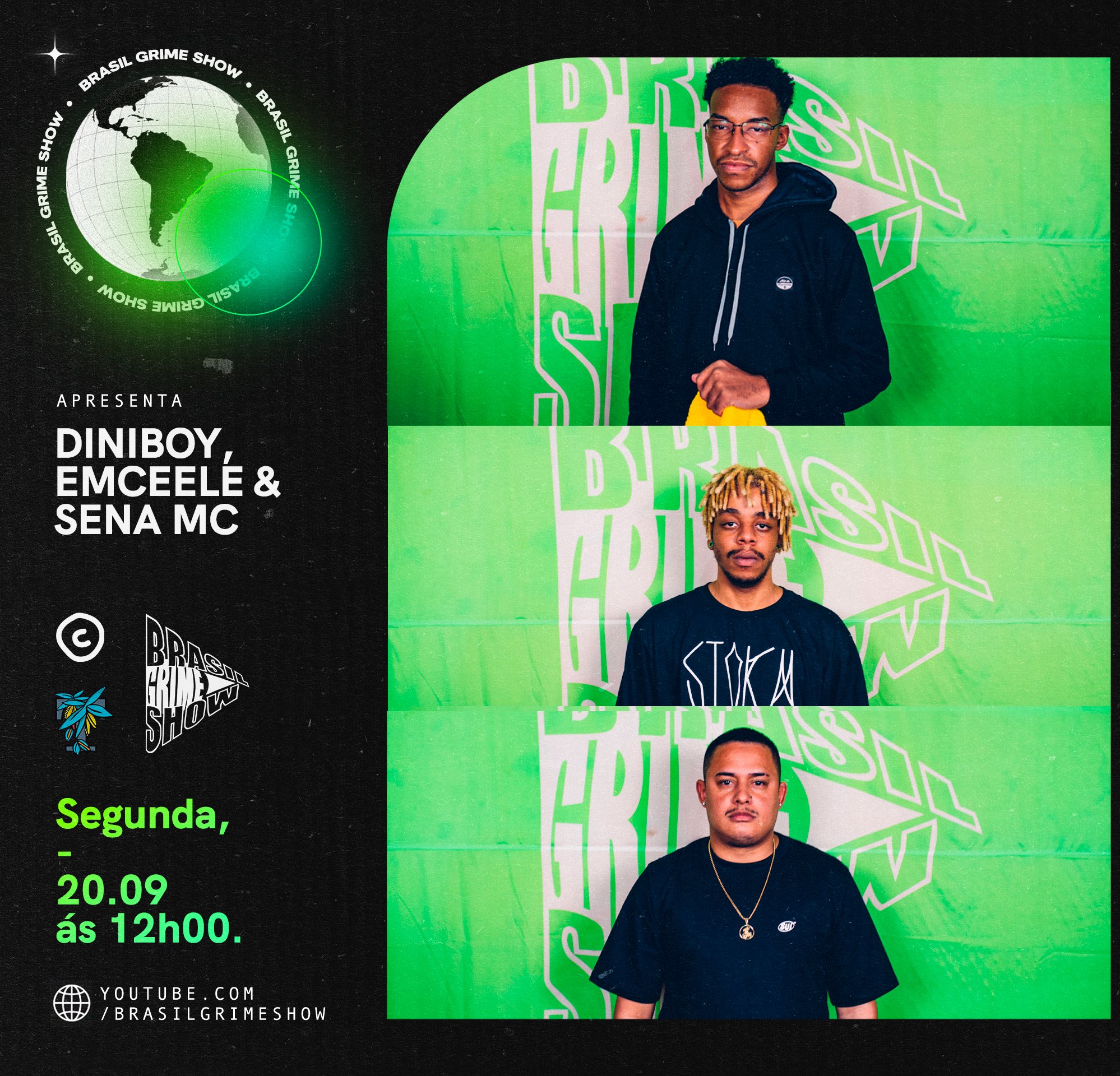 Emceele e Sena MC protagonizam com Diniboy o mais novo episódio do Brasil Grime Show