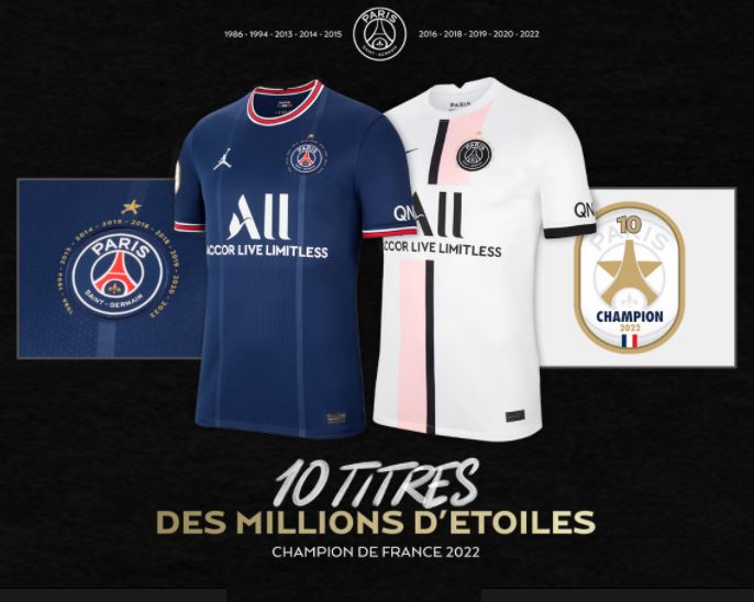 Paris Saint-Germain e Nike apresentam os novos uniformes para a temporada 21-22 com edição especial em comemoração ao 10º título francês
