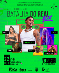 A Tradicional Batalha do Real volta aos Arcos da Lapa – RJ com shows de Major RD, Lis MC, Shury, Lívia Cruz,  Winnit e Jump; veja a programação completa