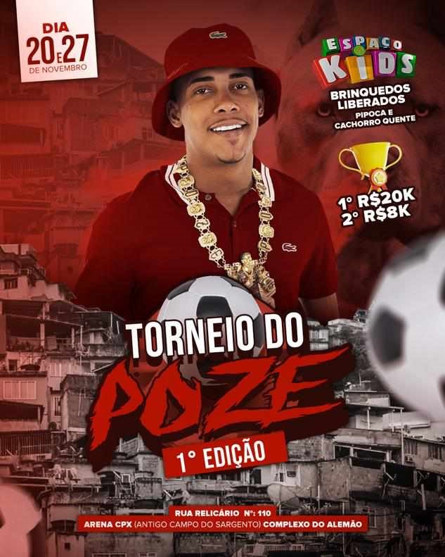 MC Poze realizou o primeiro “Torneio do Mc Poze” no Arena CPX, Complexo do Alemão; veja como foi