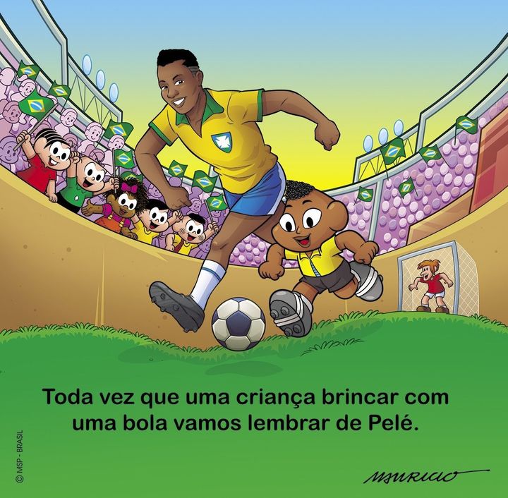 Pelé é homenageado por Mauricio de Sousa nas redes sociais