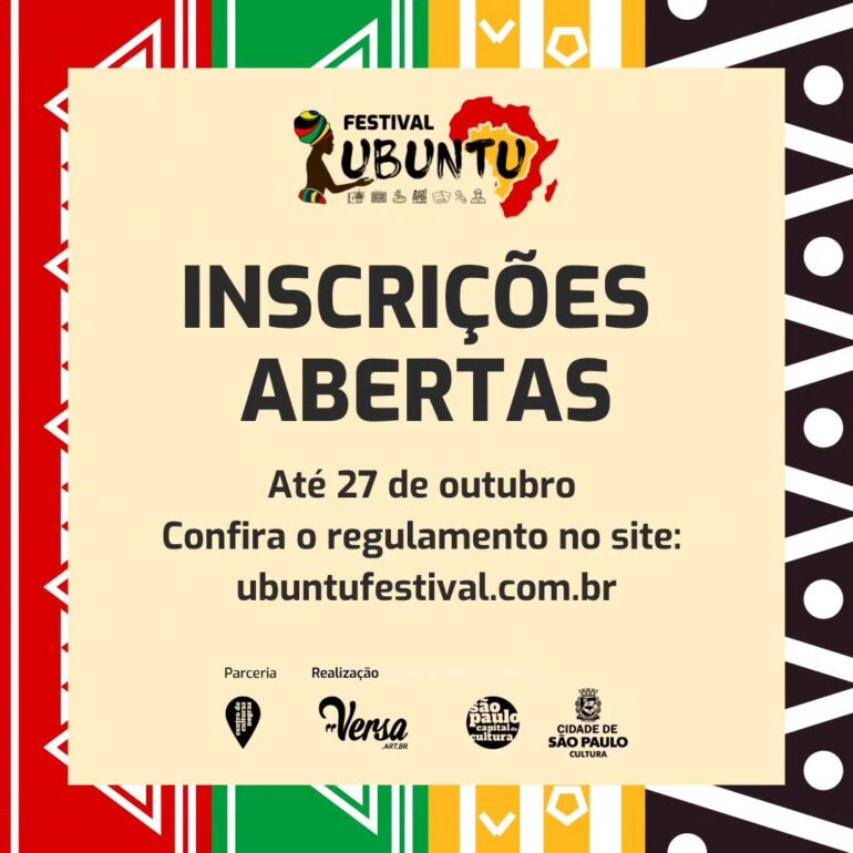 FESTIVAL UBUNTU ABRE EDITAL PARA CURADORIA DE ARTISTAS