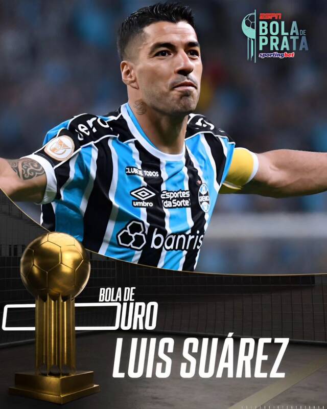 Suárez é eleito Bola de Ouro 2023