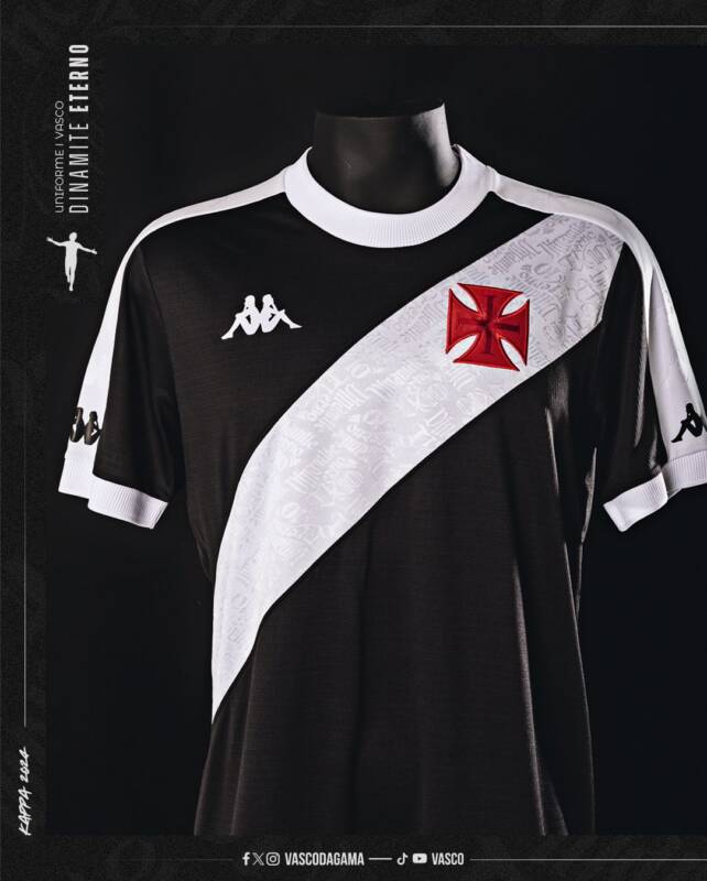 Vasco da Gama revela novo uniforme preto em homenagem a Roberto Dinamite