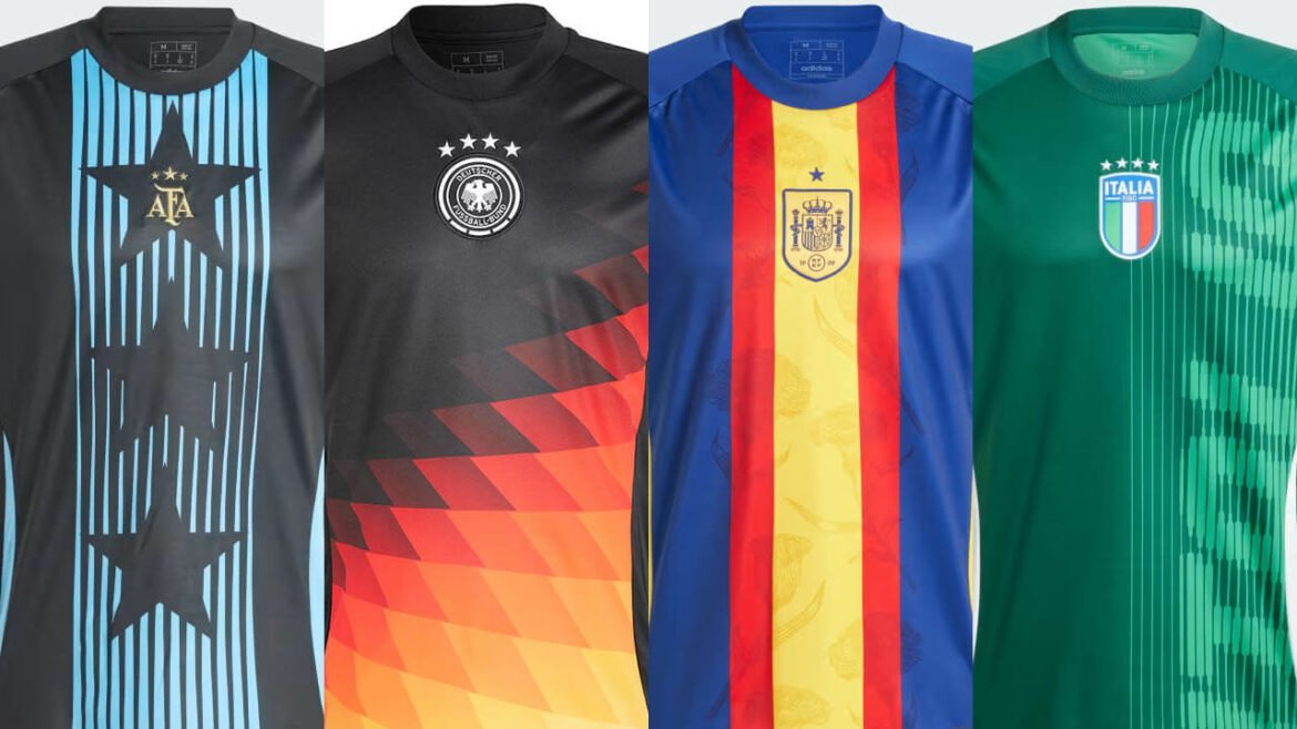 Adidas lança camisas pré-jogo para Eurocopa e Copa América 2024: Argentina, Alemanha, Espanha e Itália