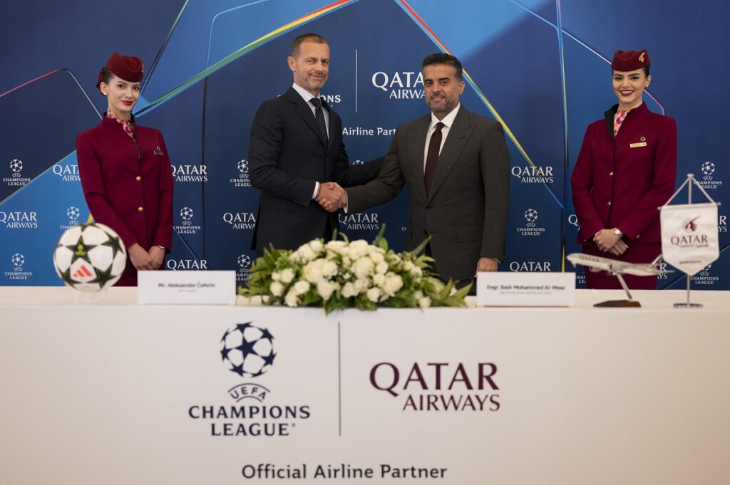 Qatar Airways se torna parceira oficial da UEFA Champions League até 2030