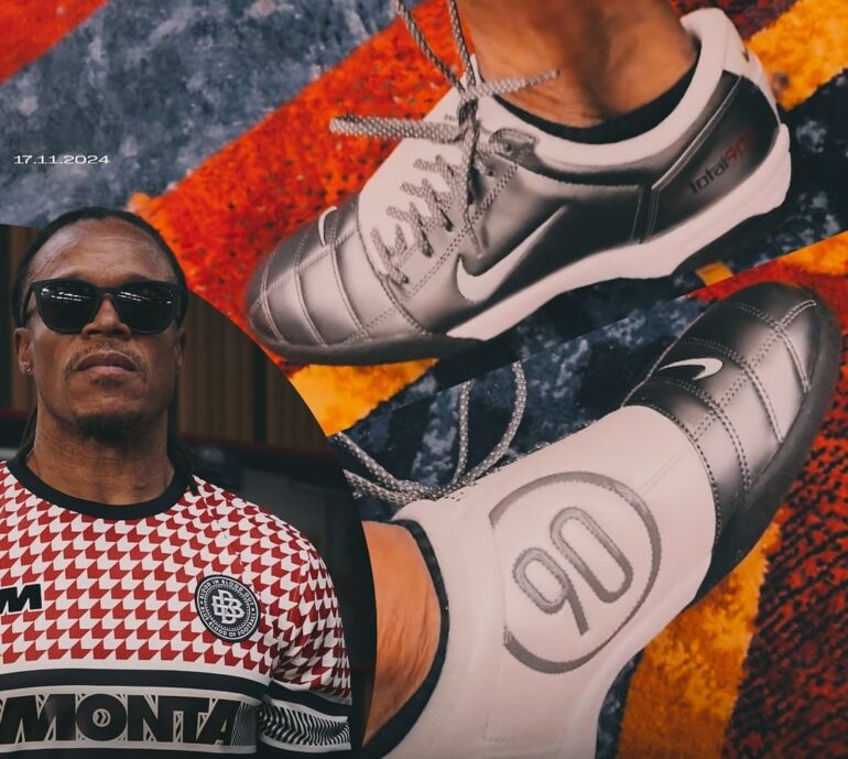 Edgard Davids mostra oficialmente a chuteira Nike Air Zoom Total 90 III