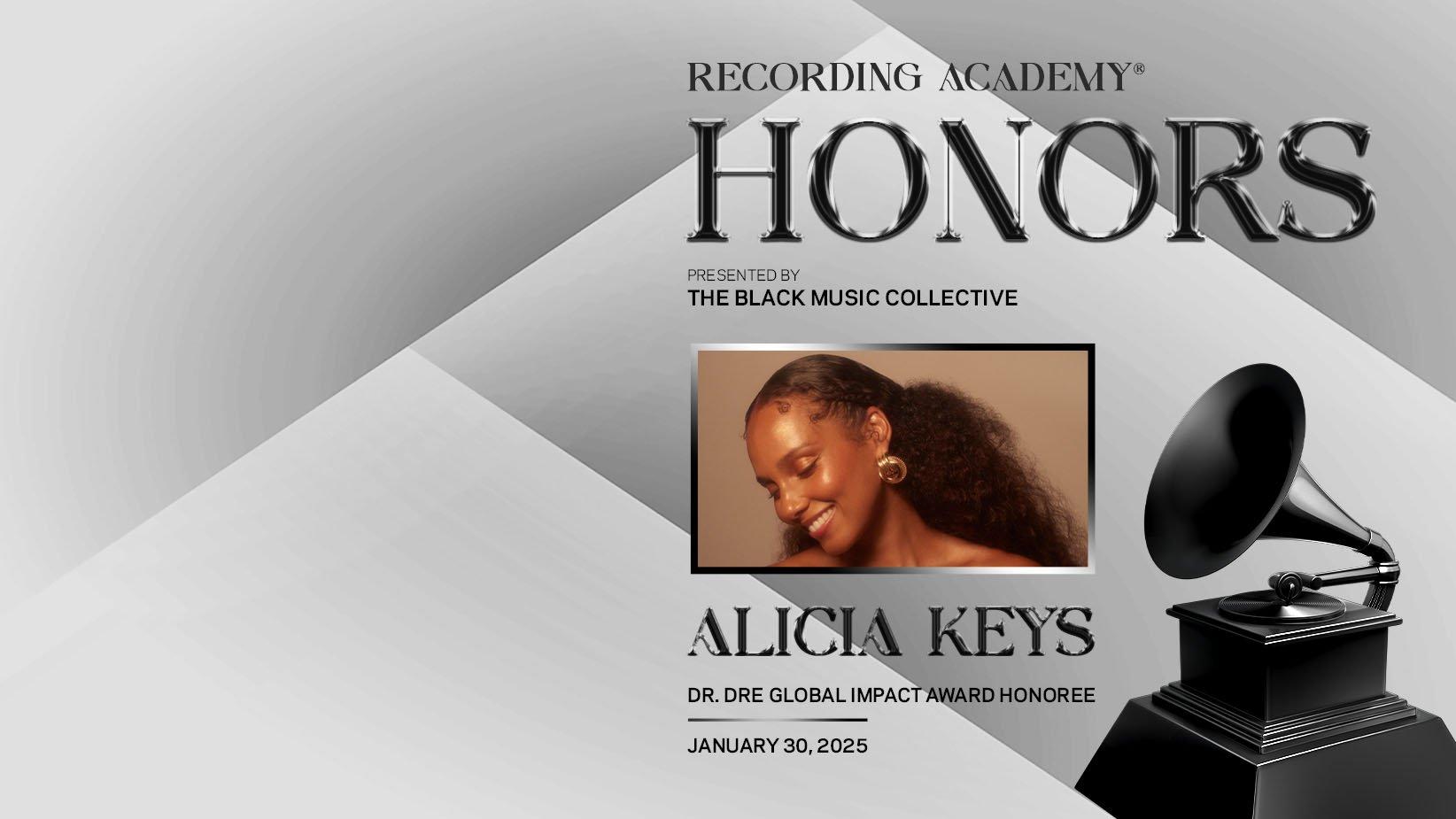 Alicia Keys será homenageada com o Dr. Dre Global Impact Award no GRAMMY Week 2025