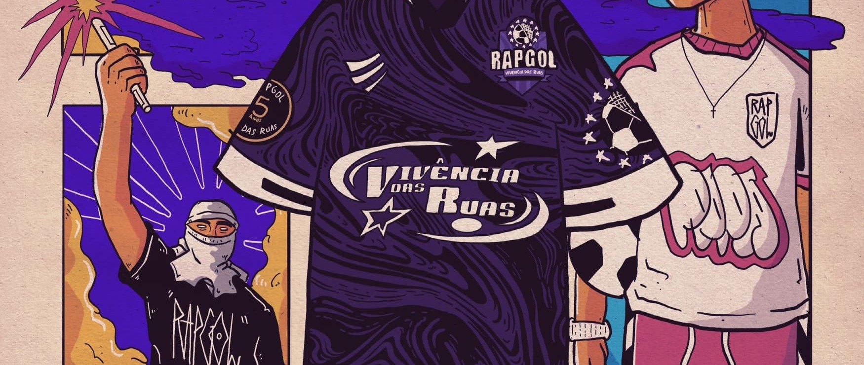 Guilherme Pepa x Rapgol: Ilustrador cria arte com a Nova Camisa “Purple Dream” que será lançada em  2025 