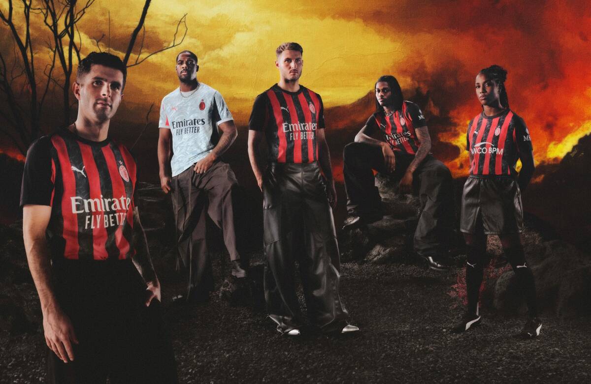 Milan lança uniforme 2025/26 com design inspirado nas chamas
