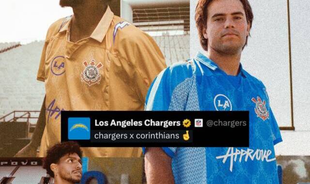 Corinthians e Los Angeles Chargers juntos em coleção  limitada