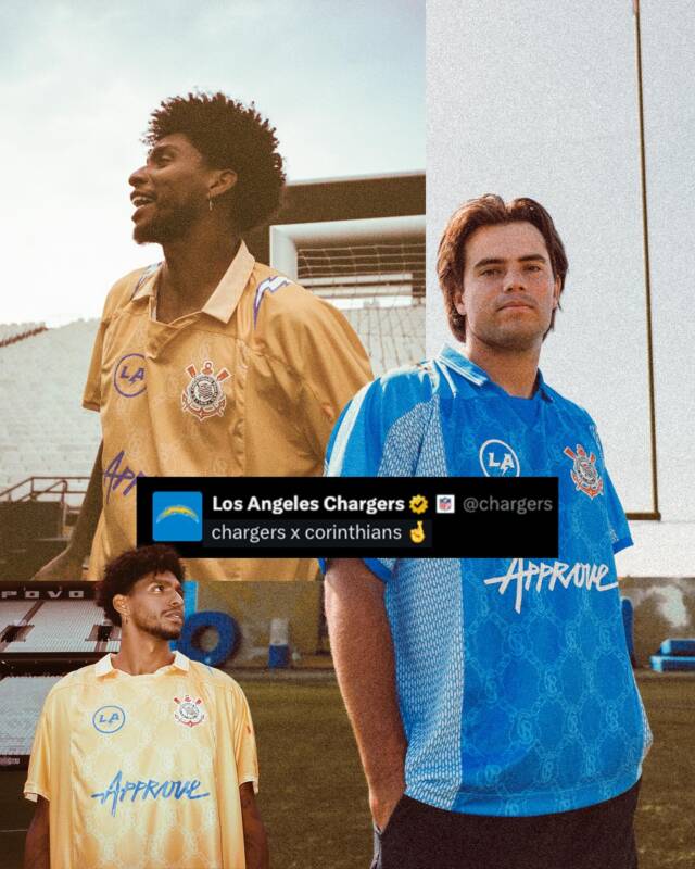 Corinthians e Los Angeles Chargers juntos em coleção  limitada