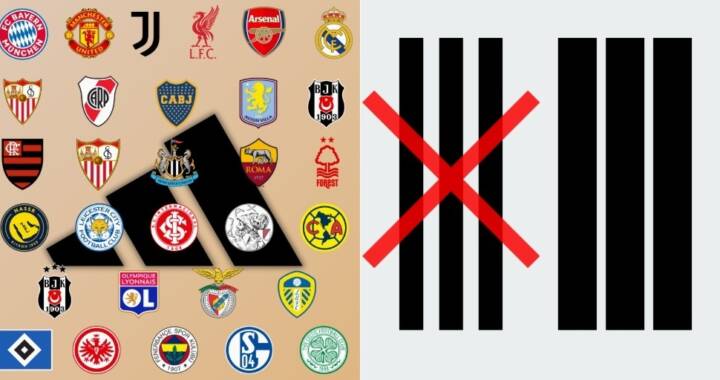 Adidas lança novo template com listras gigantes nos ombros