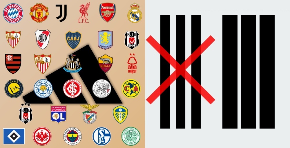 Adidas lança novo template com listras gigantes nos ombros