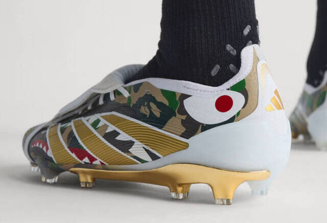 Adidas e BAPE lançam chuteiras com camuflagem icônica